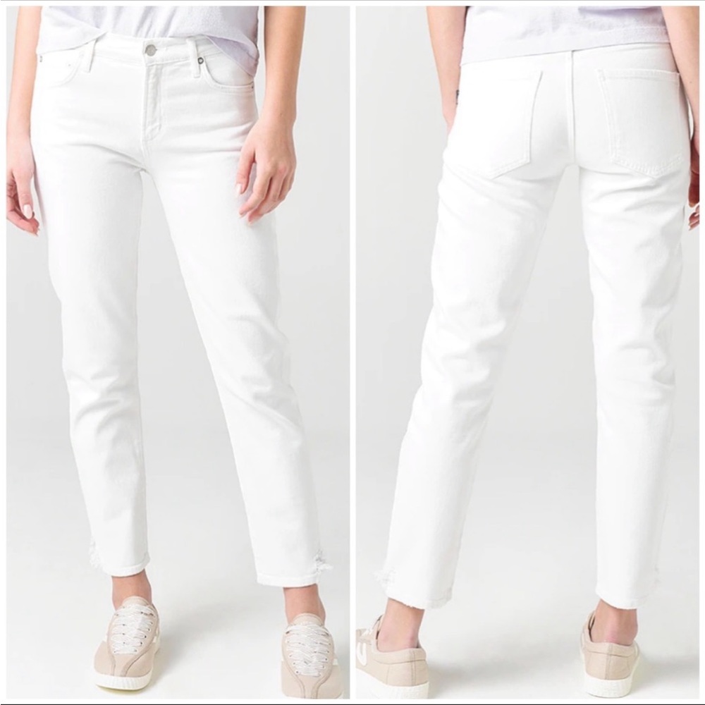 Agolde Toni Mid-Rise Straight Jean white